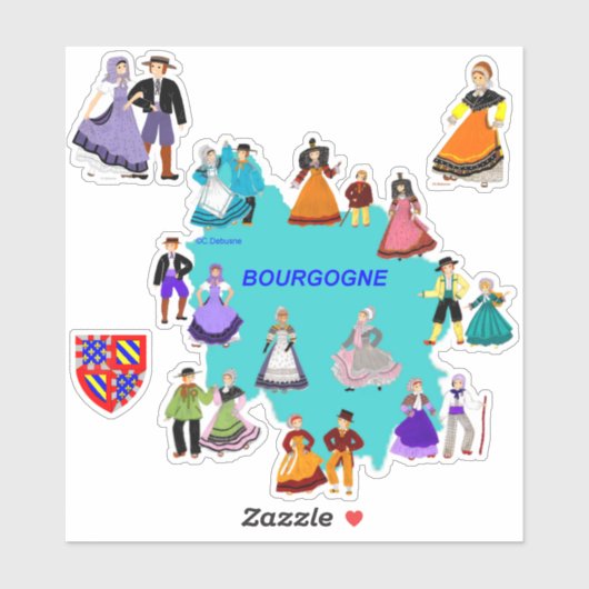 Diversen in Bourgondië, Frankrijk Sticker (Vel)