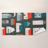 Diverses petites maisons minuscules. Style coupé e (Serviette de bain)