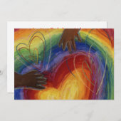 Diversité Amour Coeurs Mains Colorée Invitation (Devant / Derrière)
