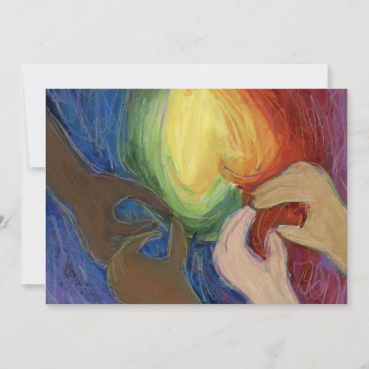 Diversité Amour Coeurs Mains Colorée Invitation (Devant)