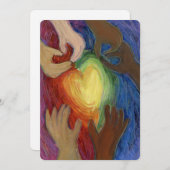 Diversité Amour Coeurs Mains Colorée Invitations (Devant / Derrière)