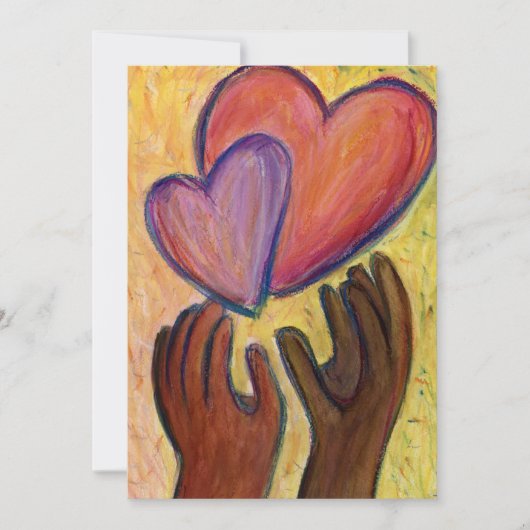 Diversité Amour Coeurs Mains Colorée Invitations (Devant)