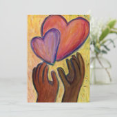 Diversité Amour Coeurs Mains Colorée Invitations (Debout devant)
