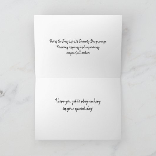 Diversité Designs Curvy Boy Archer Carte d'anniver (Intérieur)