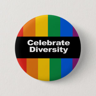 Diversiteit 2 vieren ronde button 5,7 cm