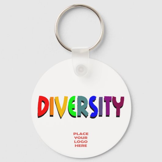 Diversiteit Aangepaste witte Sleutelhanger (Voorkant)