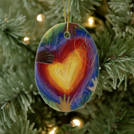 Diversiteit DEI Hearts Holiday Gift Ornament (Boom)