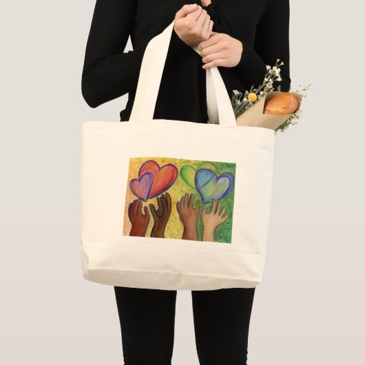 Diversiteit, eigen vermogen en integratie-DEI-Canv Grote Tote Bag (Voorkant (product))