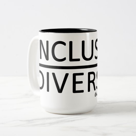 Diversiteit en inclusie-Mok Tweekleurige Koffiemok (Voorkant links)