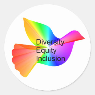 Diversiteit Equity Inclusie met regenboog vredesdu Ronde Sticker