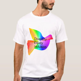 Diversiteit Equity Inclusie met regenboog vredesdu T-shirt
