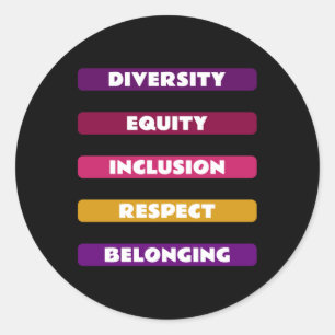 Diversiteit Equity Inclusion Respect Belonging Pac Ronde Sticker