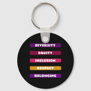 Diversiteit Equity Inclusion Respect Belonging Pac Sleutelhanger