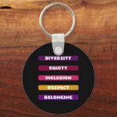 Diversiteit Equity Inclusion Respect Belonging Pac Sleutelhanger (Voorkant)