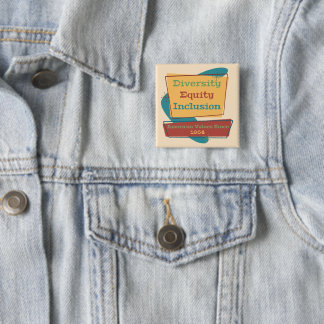 Diversiteit Gelijkheid Inclusie; Amerikaanse Waard Vierkante Button 5,1 Cm