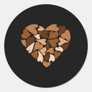 Diversiteit Hart Liefde Zwarte Geschiedenis Maand  Ronde Sticker