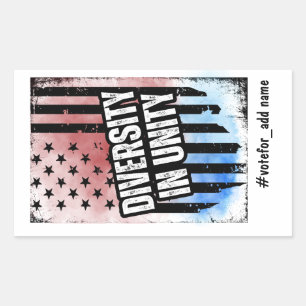 Diversiteit in Eenheid Amerikaanse presidentsverki Rechthoekige Sticker