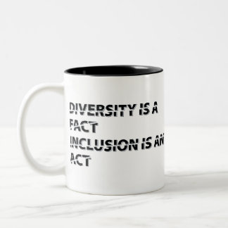 Diversiteit is a fact incluis is an act 1 tweekleurige koffiemok