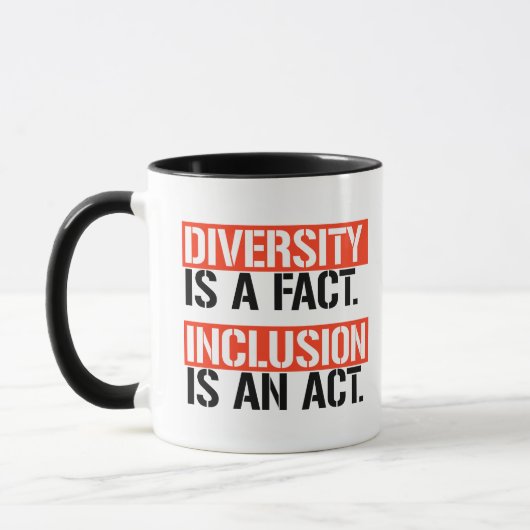 Diversiteit is een feit Inclusie is een daad Mok (Links)