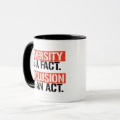 Diversiteit is een feit Inclusie is een daad Mok (Voorkant links)