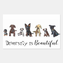 Diversiteit is mooi rechthoekige sticker