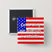 Diversiteit is patriottische Button (Voorkant /achterkant)