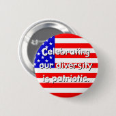 Diversiteit is patriottische Button (Voorkant /achterkant)