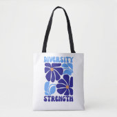 Diversiteit Kracht Retro Bloem Typografie Draagtas (Voorkant)