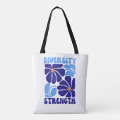 Diversiteit Kracht Retro Bloem Typografie Draagtas (Achterkant)