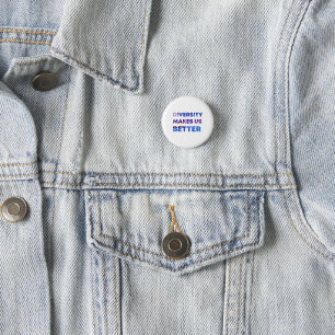 Diversiteit maakt ons beter, vrede en diversiteit ronde button 3,2 cm