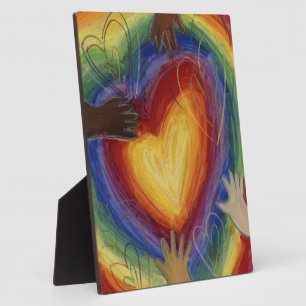 Diversiteit Rainbow Love Heart DEI Plaque Art Prin Fotoplaat