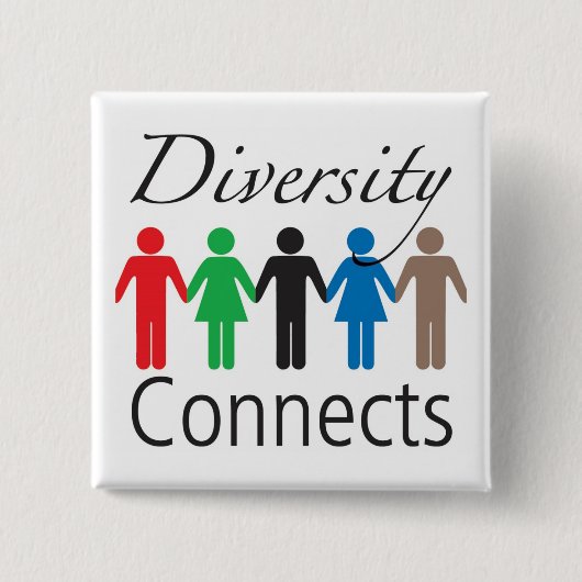 Diversiteit verbindt vierkant Button (Voorkant)