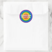 Diversiteit vieren 2 ronde sticker (Tas)