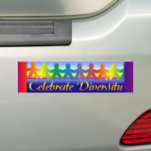 Diversiteit vieren bumpersticker (Op auto)
