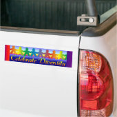 Diversiteit vieren bumpersticker (Op Truck)