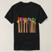Diversiteit vieren Kindness Peace Equality Love H T-shirt (Design voorkant)
