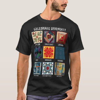 Diversiteit vieren quiltambacht patchwork t-shirt