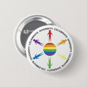 Diversiteit vieren ronde button 5,7 cm (Voorkant /achterkant)