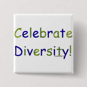Diversiteit vieren vierkante button 5,1 cm