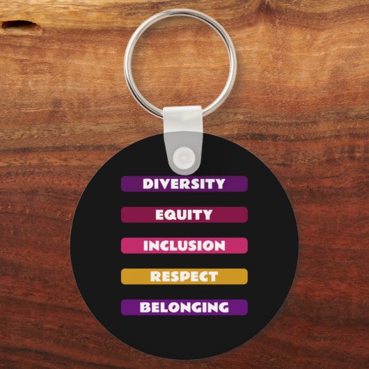Diversity Equity Inclusion Respect Belonging Pack Sleutelhanger (Voorkant)