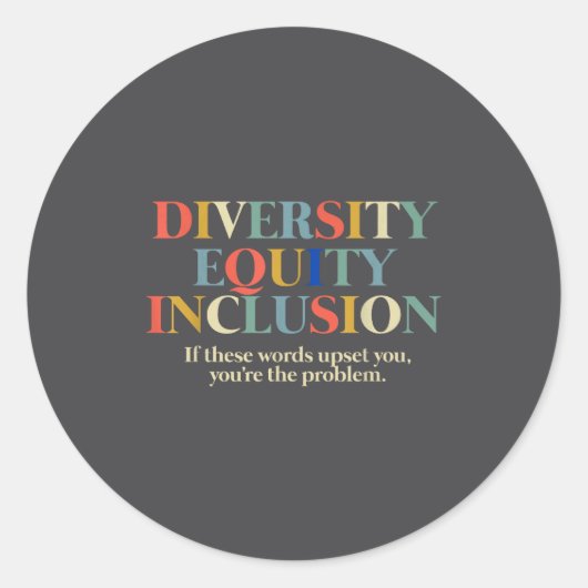 Diversity Equity Inclusion  Ronde Sticker (Voorkant)