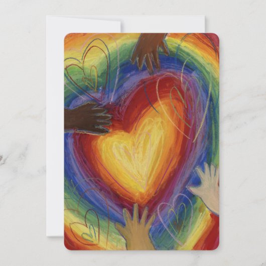 Diversity Love Hearts Hands Colorful Invitation Kaart (Voorkant)