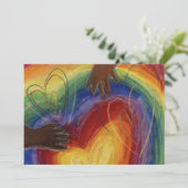 Diversity Love Hearts Hands Colorful Invitation Kaart (Staand voorkant)