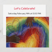 Diversity Love Hearts Hands Colorful Invitation Kaart (Voorkant / Achterkant)
