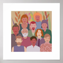 diversity men square poster