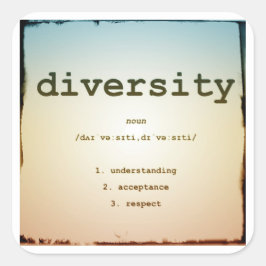 Diversity Square Stickers, Glanzend, Groot, 3 inch Vierkante Sticker