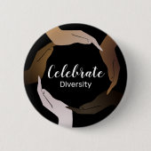 Diversity vieren ronde button 5,7 cm (Voorkant)