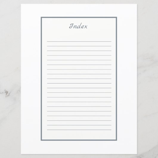 Divider Page for Grey Spanish Tile Classeur (Dos)