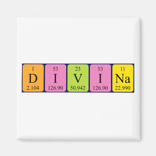 Divina periodieke table name magnet magneet (Voorkant)
