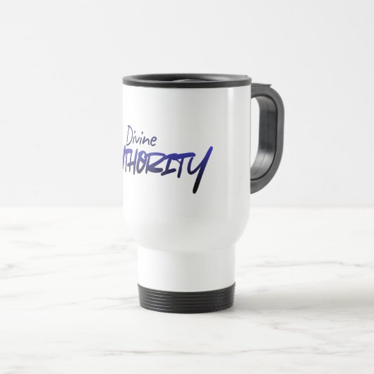 Divine AUTHORITY – Blue Gradient Design Travel Mug (Devant droit)